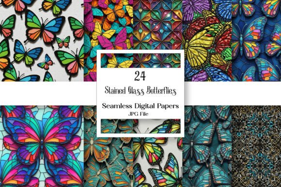 Download Stained Glass Butterflies Pattern - Premium Resources